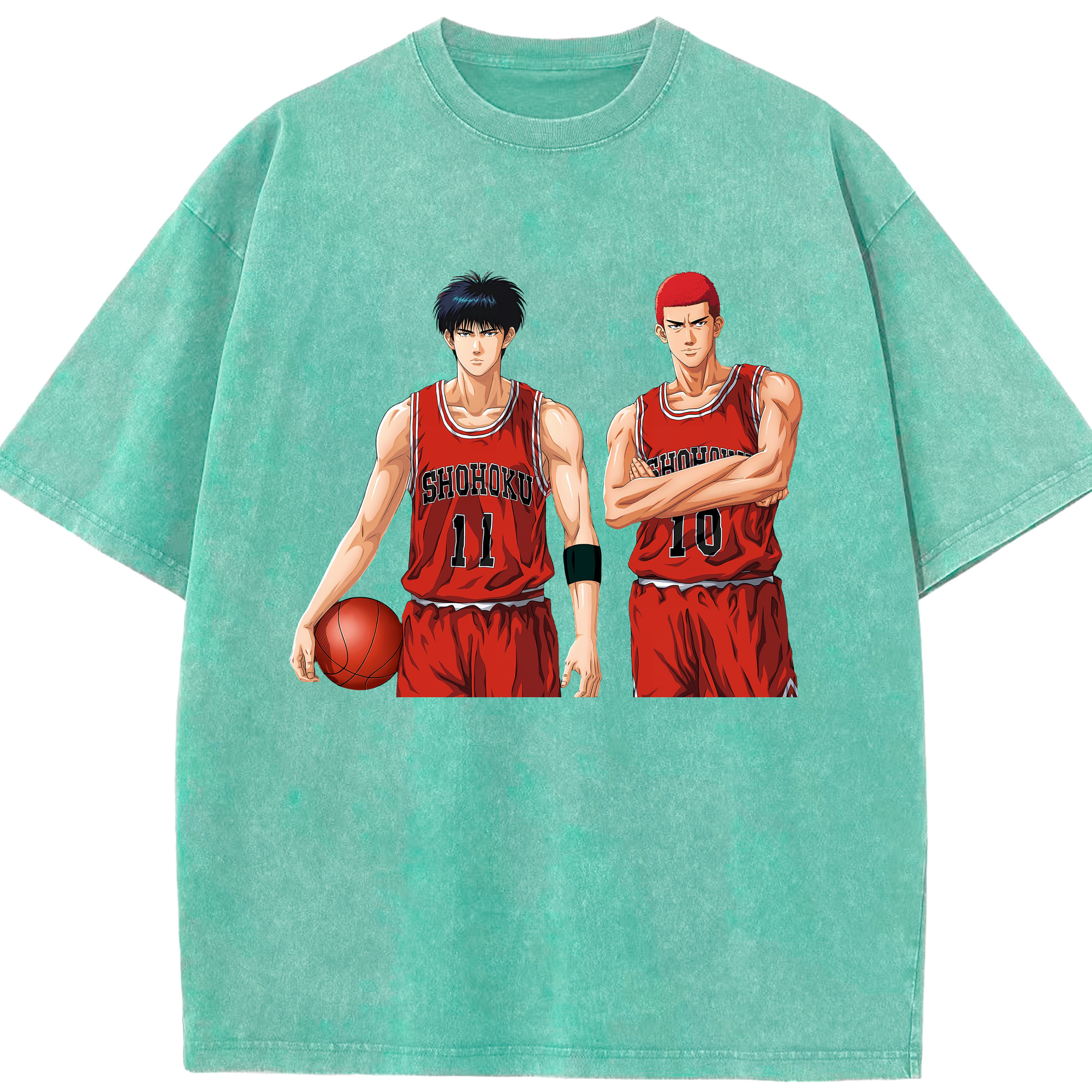 （画像用） SLAM DUNK／スラムダンク 綿100% ヴィンテージ風 半袖Tシャツ（フロントプリント）